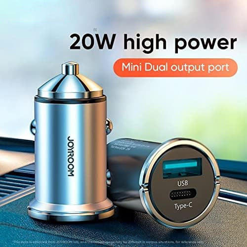 JOYROOM USB TYPE C / USB FAST CAR CHARGER 20 W 5 A POWER DELIVERY QUICK CHARGE 3.0 AFC SCP GRAY C-A45