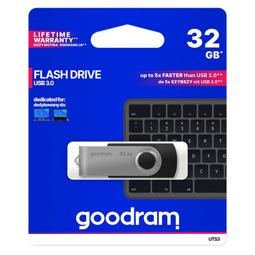 32 GB USB 3.2 GEN 1 UTS3 GOODRAM USB DRIVE - BLACK