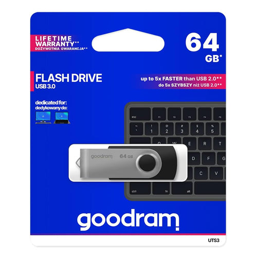 64 GB USB 3.2 GEN 1 UTS3 GOODRAM USB DRIVE - BLACK