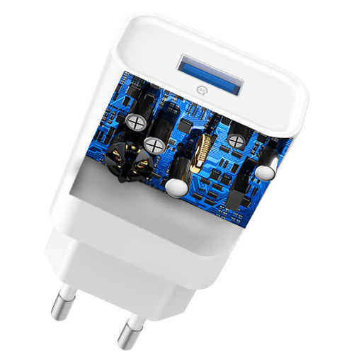 DUDAO QC3.0 12W WHITE USB WALL CHARGER + 1M LIGHTNING CABLE A3EU