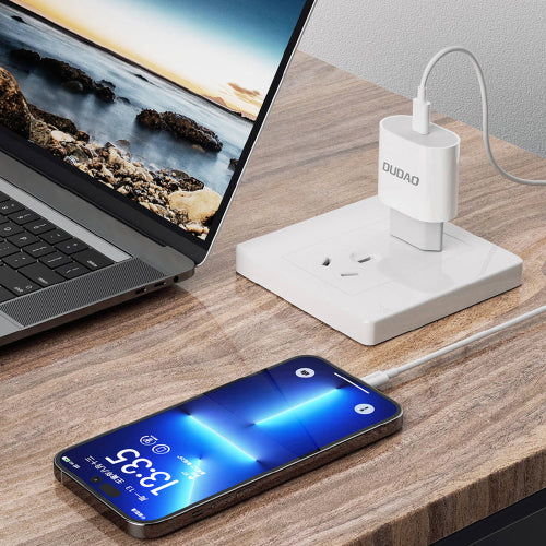 DUDAO POWER DELIVERY USB-C QUICK CHARGER 20W WHITE + USB-C CABLE - LIGHTNING 1M A8SEU