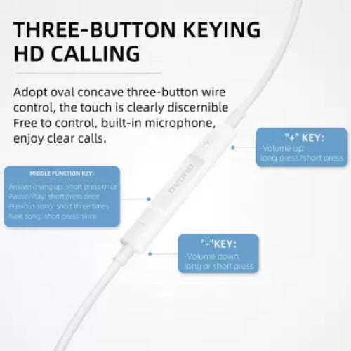 DUDAO IN-EAR HEADPHONES WITH USB TYPE-C CONNECTOR WHITE X14PROT