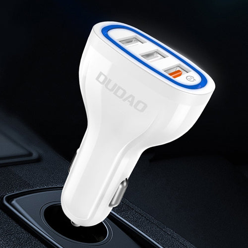DUDAO CAR CHARGER FAST CHARGING QUICK CHARGE 3.0 QC3.0 2.4A 18W 3X USB WHITE R7S WHITE
