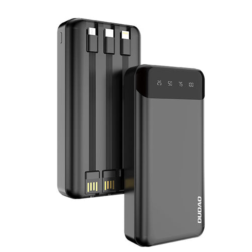 DUDAO DUDAO WITH 3 INTEGRATED CABLES 20000MAH USB TYPE C + MICRO USB + LIGHTNING BLACK DUDAO K6PRO +