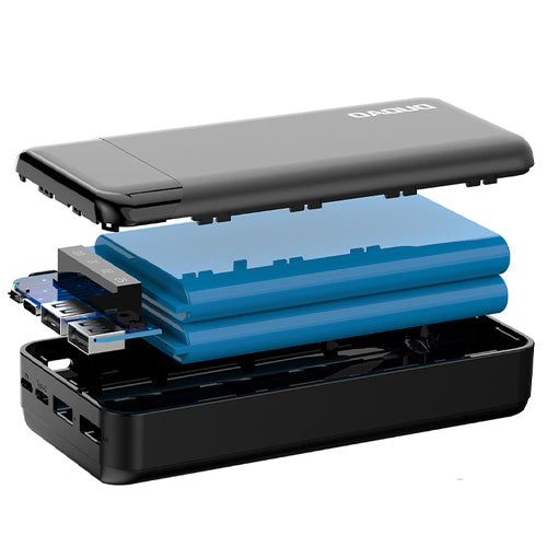 DUDAO DUDAO WITH 3 INTEGRATED CABLES 20000MAH USB TYPE C + MICRO USB + LIGHTNING BLACK DUDAO K6PRO +