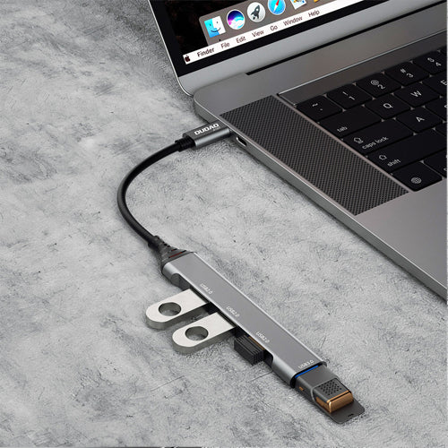DUDAO HUB 4IN1 USB-C - 4X USB-A 3 X USB2.0 / USB3.0 6.3CM BLACK A16T