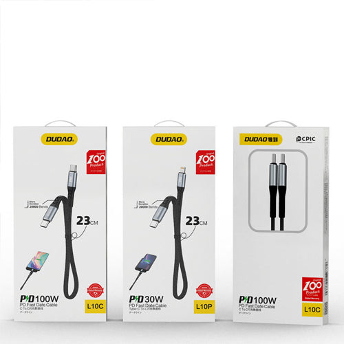 DUDAO L10P USB TYPE C - LIGHTNING PD20W 0,23M NOIR L10P