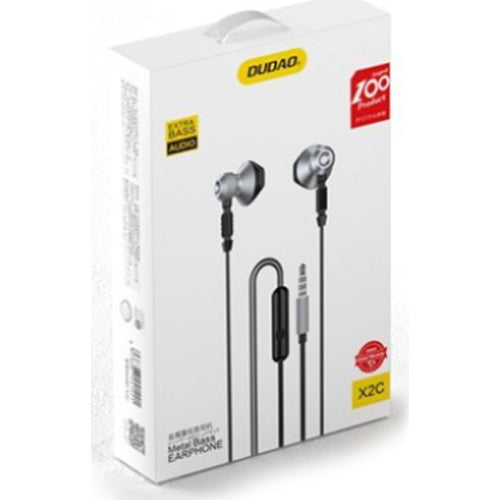 DUDAO MINI JACK 3.5MM METAL WIRED EARPHONES GRAY X2C-GRAY