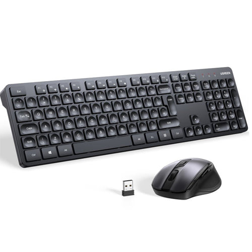 UGREEN MK006 2.4GHZ WIRELESS MOUSE AND KEYBOARD SET - BLACK