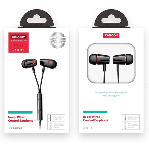 JOYROOM MINI-JACK 3.5MM IN-EAR HEADPHONES WITH REMOTE CONTROL AND MICROPHONE WHITE JR-EL114