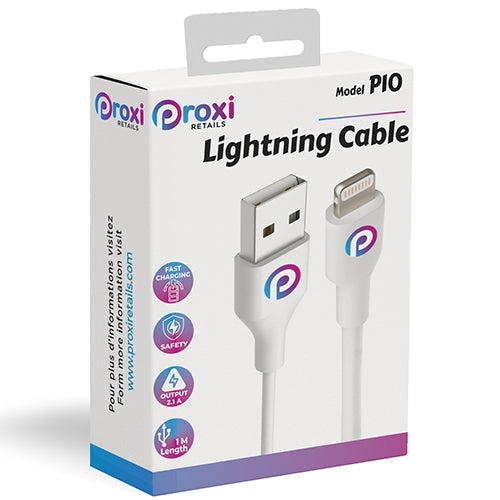 CABLE USB LIGHTNING 1M 2A PROXI RETAILS