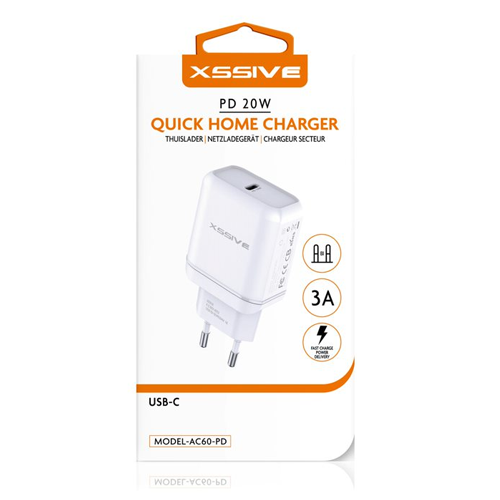 CHARGEUR RAPIDE 20W TYPE-C XSSIVE BLANC
