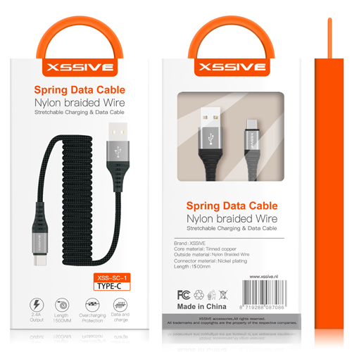 XSSIVE SPRING STRETCHABLE CABLE TYPE-C 1.5M