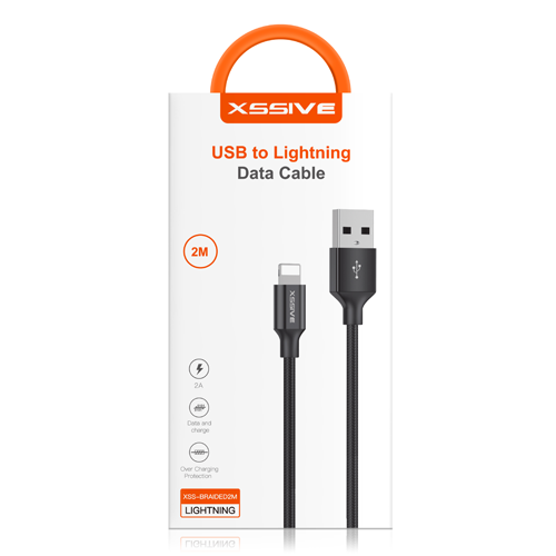 LIGHTNING BRAIDED CABLE 2M XSSIVE