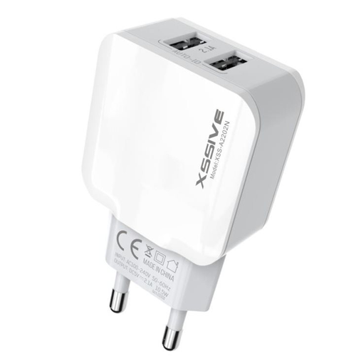 CHARGEUR RAPIDE 12W / 2.4A DOUBLE USB XSSIVE +CÂBLE MICRO USB