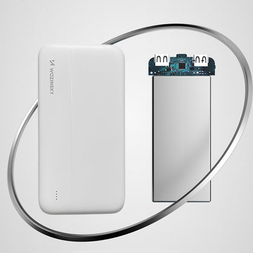 POWERBANK WOZINSKY LI-PO 10000MAH 2 X USB WHITE WPBWE1