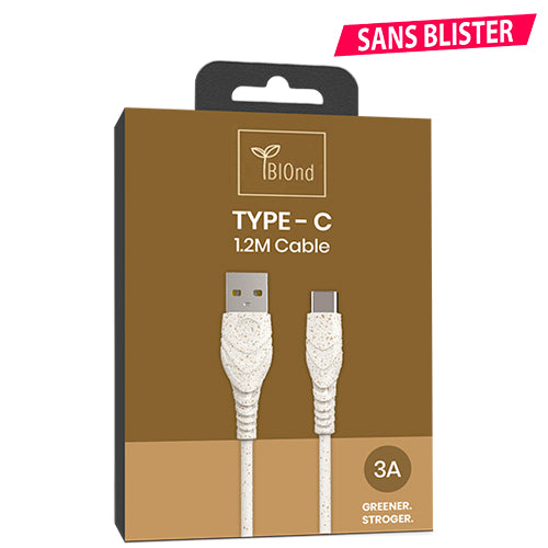 EASY TO GO GREEN CABLE USB-A USB-C 1M WHITE