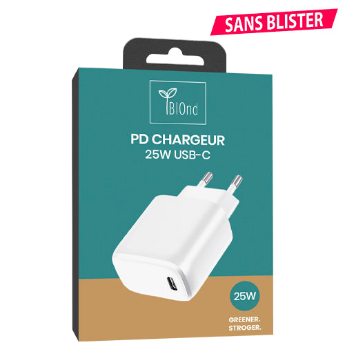 EASY TO GO GREEN 25W USB-C PD MAINS CHARGER WHITE