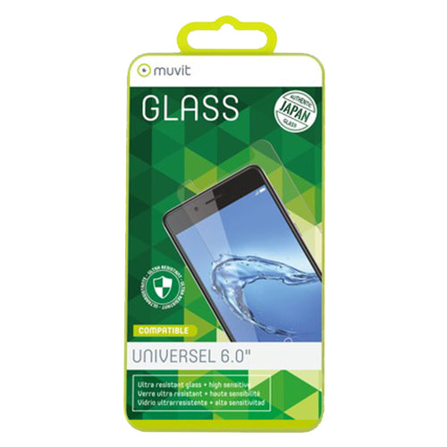 MUVIT UNIVERSAL TEMPERED GLASS: MULTI MOBILE 6"