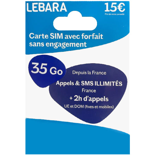LEBARA NATIONAL PASS SIM CARD M €15