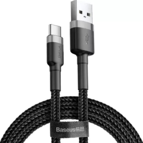 BASEUS CAFULE CABLE DURABLE NYLON CORD USB /USB-C QC3.0 2A 2M BLACK-GRAY