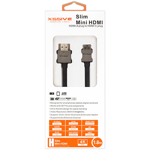 CÂBLE MINI HDMI 4K 1,8M XSSIVE