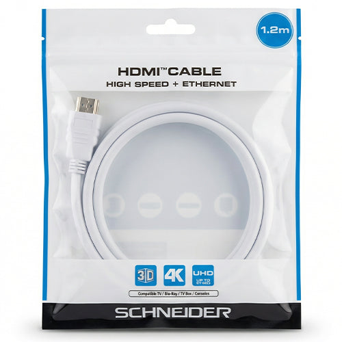 SCHNEIDER WHITE HDMI CABLE 1.20M - IT RANGE