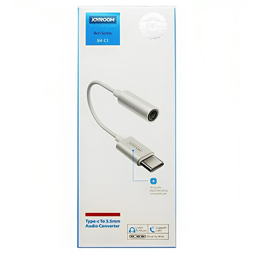 JOYROOM HEADPHONE ADAPTER MINI-JACK 3.5MM FEMALE - USB TYPE C MALE WHITE SH-C1