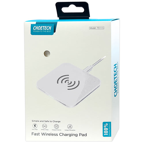 10W QI WIRELESS CHARGER T511-S WITH 18W Q5003 MAINS CHARGER + 1.2M MICROUSB CABLE WHITE-CHOTECH