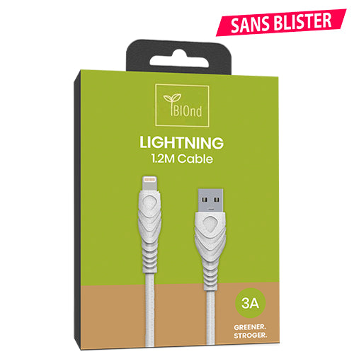 EASY TO GO GREEN CABLE USB-A LIGHTNING 1M BLANC