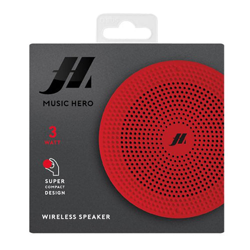 TINY 3W WIRELESS SPEAKER WITH LANYARD, RED-MUSIC HERO