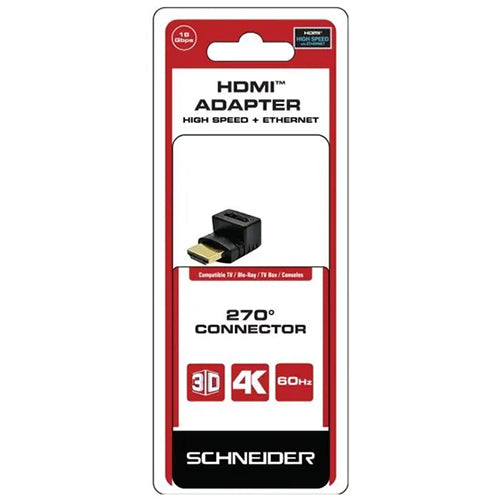 SCHNEIDER 90° HDMI MALE TO FEMALE ADAPTER