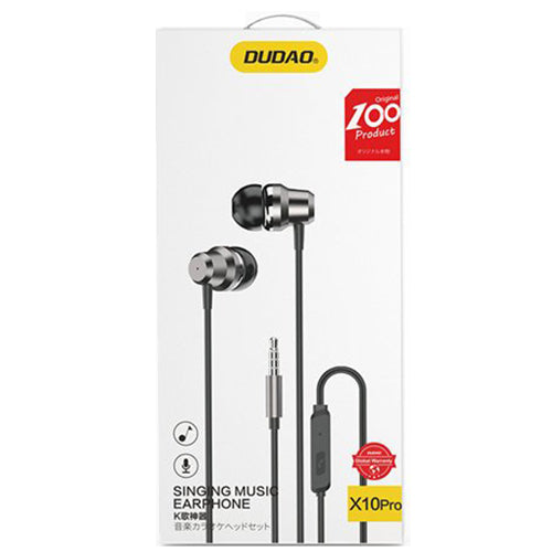 DUDAO DUDAO IN-EAR HEADPHONES WITH REMOTE CONTROL AND MICROPHONE MINI JACK 3.5 MM SILVER X10 PRO SILVER