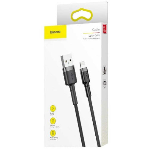 CÂBLE BASEUS CAFULE CORDON EN NYLON DURABLE USB /USB-C QC3.0 2A 2M NOIR-GRIS