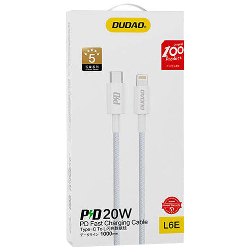 DUDAO L6E USB TYPE C - LIGHTNING PD 20W 1M BLANC L6E
