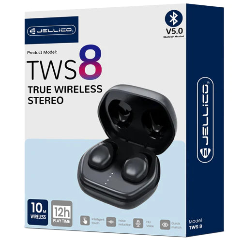 ÉCOUTEURS SANS FIL JELLICO TWS 8 NOIRS