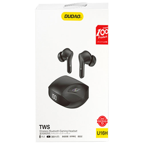 DUDAO TWS BLUETOOTH 5.2 WIRELESS IN-EAR HEADPHONES BLACK U16H-BLACK