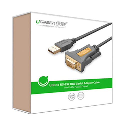 UGREEN USB-A - DB9 RS-232 ADAPTER CABLE 1.5 M GRAY CR104