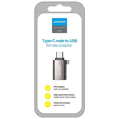 JOYROOM USB 3.2 GEN 1 MALE - USB TYPE C FEMALE ADAPTER BLACK S-H151 BLACK