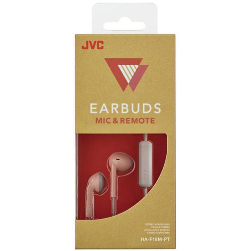 JVC EARBUDS MIC & REMOTE HA-F19M-PT Rose POUDRE