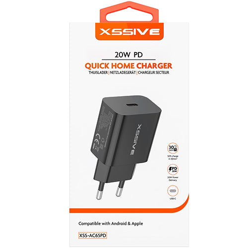 20W TYPE-C XSSIVE BLACK FAST CHARGER
