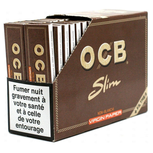 OCB SLIM VIRGIN ROLLING PAPER + FILTERS 32 NOTEBOOKS