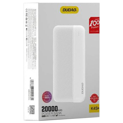 DUDAO POWERBANK 20000MAH 2XUSB-A 10W WHITE K4S+