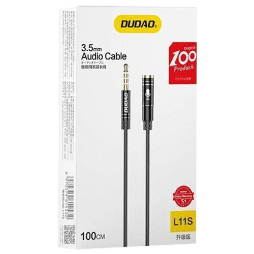 DUDAO 4-POLE 3,5 MM MINI JACK AUX 1M CABLE SILVER