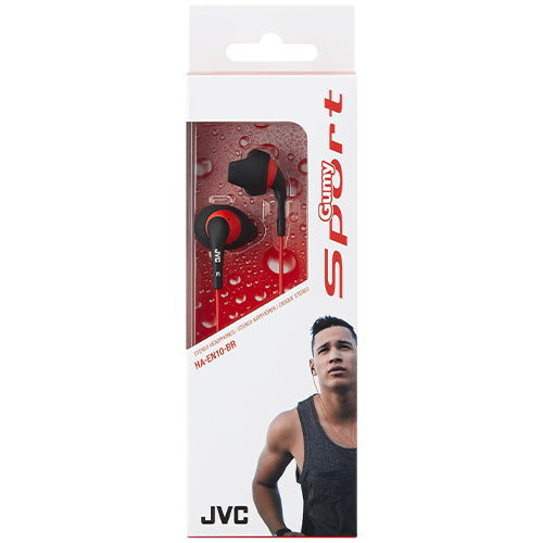 JVC HA-EN10-BR-E ÉCOUTEURS GUMY SPORT INTRA-AURICULAIRES - NOIR/ROUGE