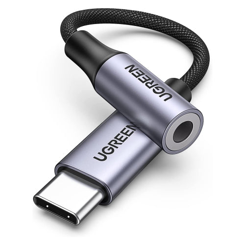 UGREEN HEADPHONE ADAPTER WITH 3.5MM MINI-JACK TO USB TYPE C 10CM GRAY