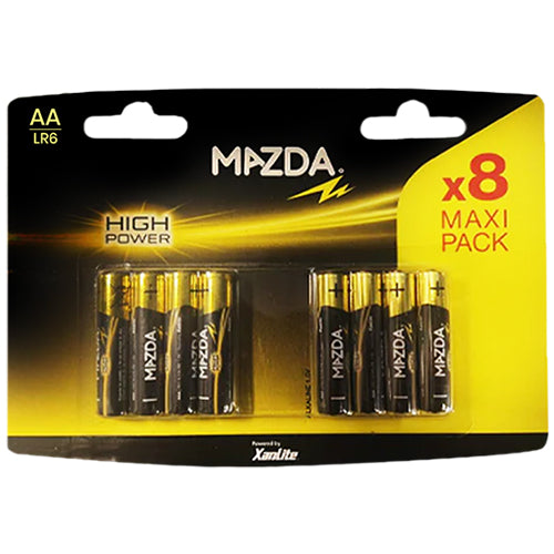 AA BATTERY LR6 X8 MAXI PACK HIGH POWER MAZDA