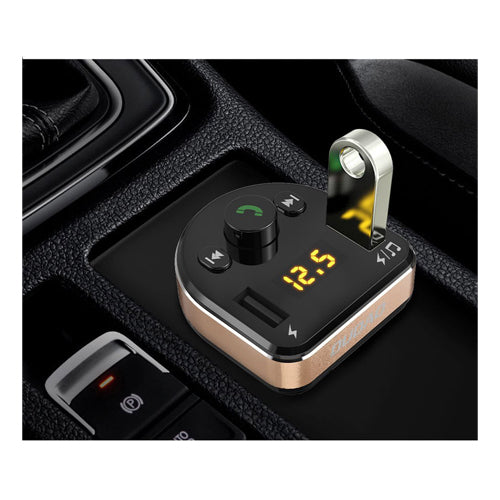 R2PRO BLUETOOTH FM TRANSMITTER MP3 CAR CHARGER 2X USB 3.1 A BLACK-DUDAO