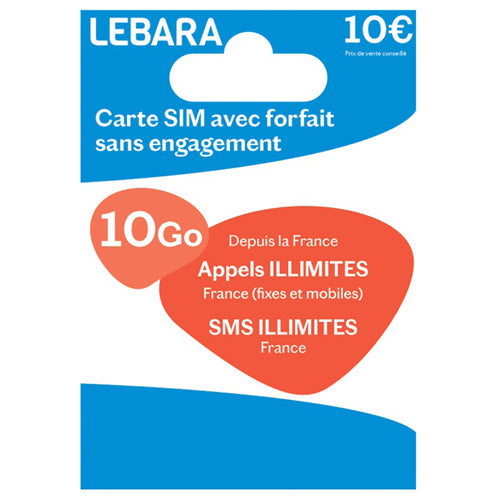 CARTE SIM LEBARA PASS NATIONAL S 10€