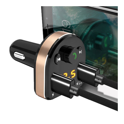 R2PRO BLUETOOTH FM TRANSMITTER MP3 CAR CHARGER 2X USB 3.1 A BLACK-DUDAO